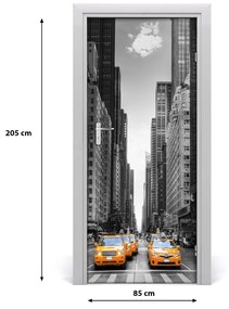 Fototapeta samolepiace dvere taxi New York 85x205 cm