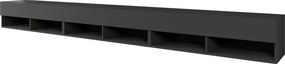 Široká RTV skrinka 300 cm čierna Lowboard A (LOWA300Z + LED)