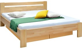 Dvojlôžková posteľ s roštom a úložným priestorom z masívu AMARA 180x200 cm buk