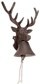 Záhradný zvonček Deer, 27x22 cm, liatina, hnedá