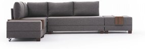 Dizajnová rohová sedačka Ramesha 280 cm hnedá - ľavá