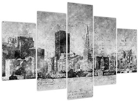 Obraz - Coffee art city (150x105 cm)