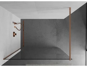 Mexen Kioto, sprchová zásteny typ Walk-In 50 x 200 cm, 8mm číre sklo, medený matný profil, 800-050-101-65-00