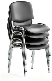 Konferenčná stolička NELSON, 4 ks, koženka, chróm