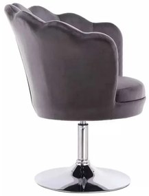 LuxuryForm DESIGN Kreslo FREY VELUR na striebornom tanieri - tmavo šedé
