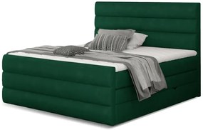 Kontinentálna boxspring posteľ Carmen, zelená 160x200cm (Kronos 19/ Cand 05)
