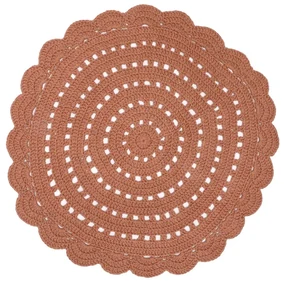 Hnedý ručne háčkovaný koberec z bavlny Nattiot Alma, ø 120 cm | BIANO