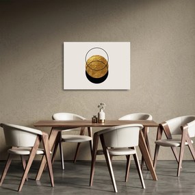 Sklenený obraz - Abstrakcia zlatá a biela N⁰2 (70x50 cm)
