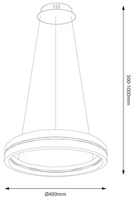 Závesné LED svietidlo Gravity, 1x LED 36w, 4000k, b