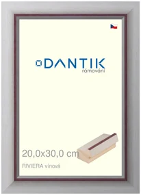 DANTIK rám na obraz 20x30 | RIVIERA vínová (Sklo Čiré)