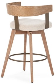 Krémovobiele/v prírodnej farbe čalúnené barové stoličky v súprave s podrúčkami 2 ks Ilia – MOME