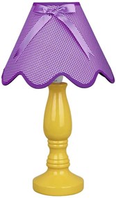 Candellux Tabel Lamp LOLA Yellow 1X40W E14 Shade Violet 41-84378