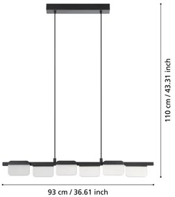 Eglo 98876 - LED Stmievateľný luster na lanku ERVIDEL 6xLED/4,5W/230V