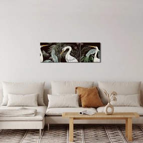 Obraz - Vtáky (s hodinami) (90x30 cm)