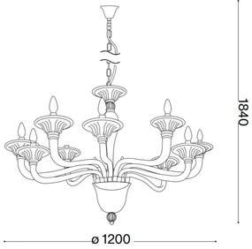 Ideal Lux - Luster na reťazi BRIGITTA 12xE14/40W/230V pr. 120 cm mosadz
