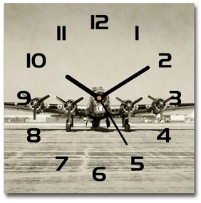Sklenené hodiny štvorec Starý bombardér pl_zsk_30x30_c-f_70974591