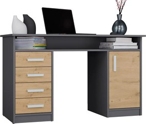 Písací stôl ADA 125 cm dub Artisan/antracitový