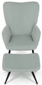 Autronic BONTEC Relaxačné kreslo, modrá, menčestrová látka, AK-L7285 BLUE6 Farba: Zelená