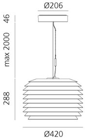 Artemide Slicing LED závesné svietidlo IP65 Ø 42cm