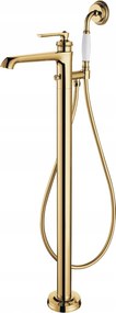 Voľne Stojaca Podlahová Vaňová Batéria, Zlatá
