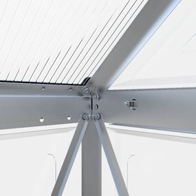 Skleník so základňou BestBerg SH-6 / 6,6 m² / 360 x 182 x 208 cm / strieborná