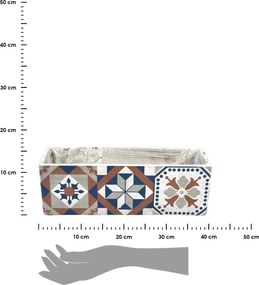 BETÓNOVÝ KVETINÁČ AZULEJOS 13X39,5X13,5 CM VIACFAREBNÁ