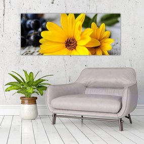 Obraz žltej kvetiny (120x50 cm)