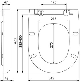 Aqualine Aqualine, ABSOLUTE WC sedátko, Soft Close, Easy Take, biela, 40R30700I