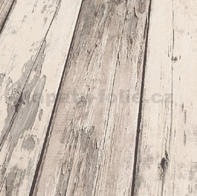 Vliesové tapety na stenu IMITATIONS 2 10200-11, rozmer 10,05 m x 0,53 m, dosky svetlo hnedo-krémové, Erismann