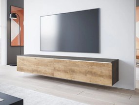TV skrinka Dlone 180, Farby: matera / gaštan breslau, Osvetlenie: osvetlenie LED biele