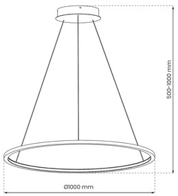 Závesné LED svietidlo Saturno, 1x LED 57w, 4000k, b