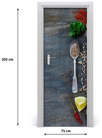 Fototapeta na dvere samolepiace korenie a bylinky 75x205 cm