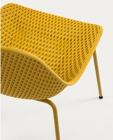 Žltá kovová záhradná stolička Quinby – Kave Home