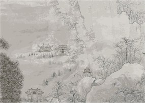 Obraz - Čínska krajina (70x50 cm)