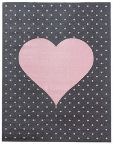 Ayyildiz, Detský kusový koberec Bambi 830 pink, 80x150, ružová, šedá, detská izba