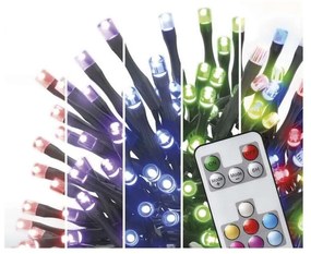 LED RGB Vianočná vonkajšia reťaz 120xLED/72 módov 15m IP44 + diaľkové ovládanie