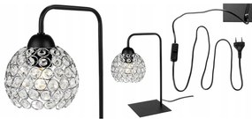 Stolná lampa Crystal, 1x strieborné krištáľové tienidlo