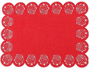 Podložka muffins 45x30 červená