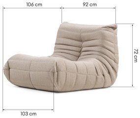 Designové křeslo Fugi béžovo-šedé