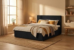 Postel FILI 140x200 cm Čierna Bez matraca