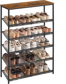 SONGMICS 6-úrovňový regál na topánky LBS044KD01 – praktický botník do predsiene