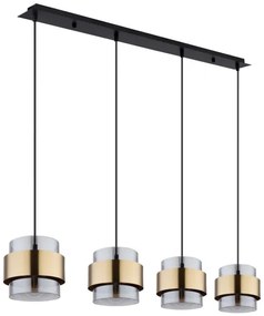 Globo 15560-4H - Luster na lanku MILEY 4xE27/60W/230V čierna/mosadz