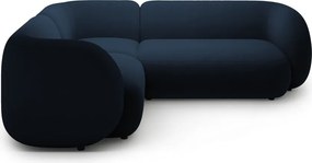 Modrá zamatová rohová pohovka (ľavý roh/do L) Kate – Micadoni