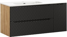 Comad Kúpeľňová skrinka s keramickým umývadlom Ocean Black 120 cm - čierna mat