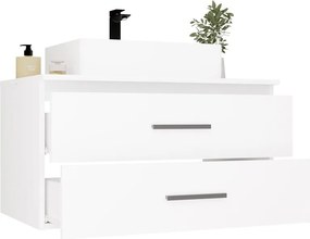 Závěsná skříňka s deskou a umyvadlem Nel 2S 80 cm bílá