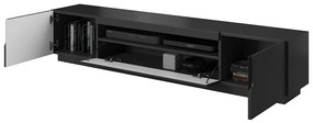 TV skrinka Loftia 200 cm - čierna/čierny mat