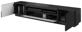 TV stolík Loftia 200 cm s otvorenou policou - čierna / čierny mat
