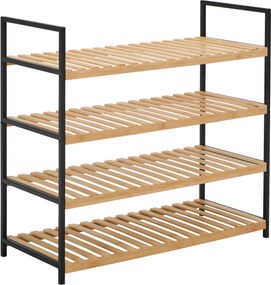 XXXLutz REGÁL NA TOPÁNKY, prírodná farba, čierna, 70/64,5/30 cm Carryhome - Online Only drobný nábytok - 007968035603