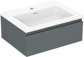 Mexen Orio, kúpeľňová skrinka 60 cm s umývadlom Otis, 1 zásuvka, grafitová matná/biela matná, 91A10-06023-1-BF66-W18M01
