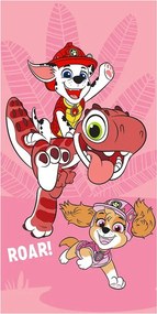Bavlnená plážová osuška Labková patrola – Paw Patrol - motív Dinosauria jazda - 100% bavlna - 70x140 cm